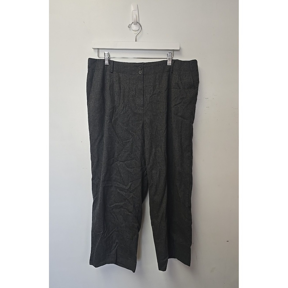 Vtg Talbots Gray Straight Leg Wool Blend Classic Fit Casual Pants Womans Sz 18W